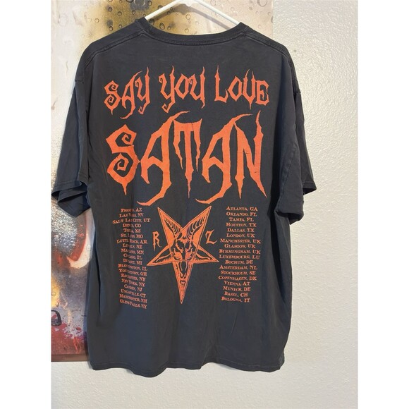 Rob Zombie Shirt Mens XL Black Say You Love Satan Graphic Music Band Tee BLACK - Picture 3 of 3